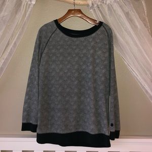 Grey pattern crew neck sweatshirt